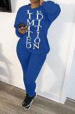 Loose At Home Casual Long Sleeve Letter Printing Pants Sets AMW8242