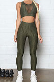 Yoga Suits Net Yarn Spliced Pineapple Cloth Sport Pants Sets Q796