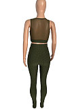 Yoga Suits Net Yarn Spliced Pineapple Cloth Sport Pants Sets Q796