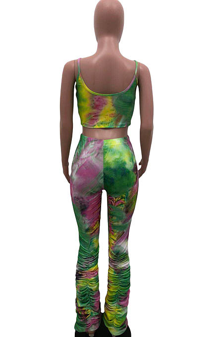 Sexy Printing Ruffle Pants Sets AMW8186