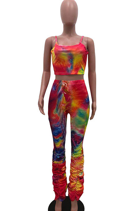 Sexy Printing Ruffle Pants Sets AMW8186