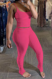 Pure Color Sexy Ruffle At Home Pants Sets AMW8205
