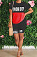 Pure Color Spliced Letter Printing Casual Shorts Sets ORY5153