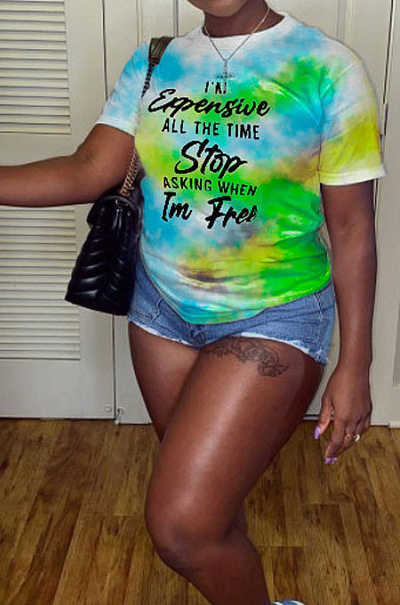 Women Tie Dye Printing T Shirts XXR2138