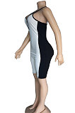 Pit Bar Zipper V Neck Gallus Spliced Sexy Romper Shorts BNB008