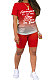 Trendy Casual Letter Printing Gradual Change Shorts Sets XXR2136