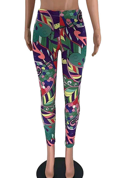 Printing Tight Carry Buttock Cultivate One's Morality Trendy Long Pants XXR2142