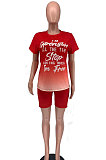 Trendy Casual Letter Printing Gradual Change Shorts Sets XXR2136