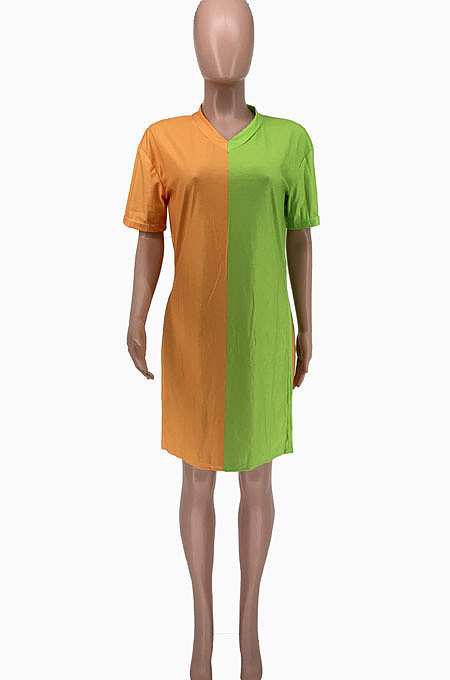 Trendy Women Open Fork Spliced Casual Shorts Sets XXR2132