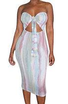 Strapless Bodycon Women Sexy Midi Dress XXR4029