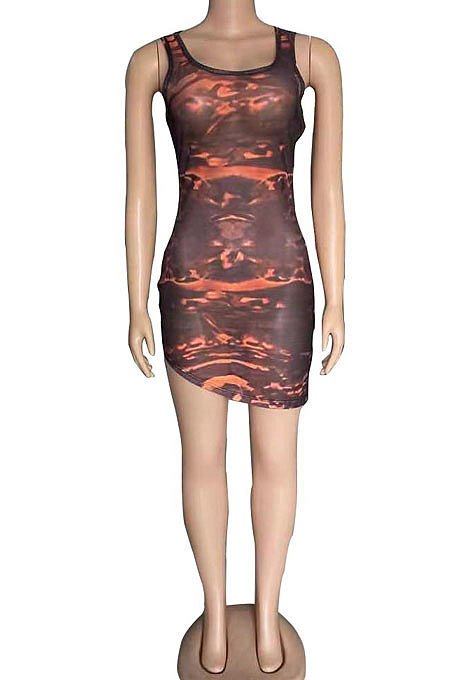 Sexy Perspective Gallus Net Yarn Irregularity Mini Dress BNB020