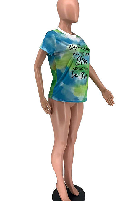 Women Tie Dye Printing T Shirts XXR2138