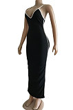 Trendy Women Simplee Casual Joker Gallus V Neck Long Dress BNB86