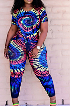 Euramerican Tie Dye Positioning Print Loose Two-Piece ARM8276