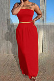 Sexy Bandeau Bra Pure Color Skirts Sets Q842