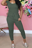 Casual Sport Pure Color Casual Jumpsuits Q791