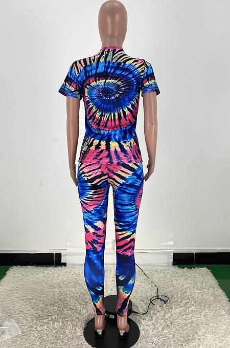 Euramerican Tie Dye Positioning Print Loose Two-Piece ARM8276