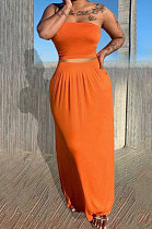 Sexy Bandeau Bra Pure Color Skirts Sets Q842