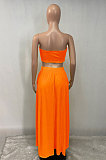 Sexy Bandeau Bra Pure Color Skirts Sets Q842