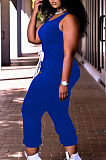 Women Pure Color Vest Drawstint Loose Casual Jumpsuit ARM8272