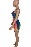 Pineapple Cloth Yoga Suit Casual Gallus Sports Tie Dye Shorts Sets Q818