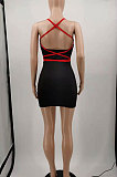 Women Gallus V Neck Bind Sexy Hurnt Flower Mini Dress KKY8025