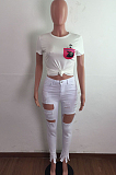 Fashion Hole High Waist Cultivate One's Morality Jeans LA3266
