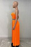 Sexy Bandeau Bra Pure Color Skirts Sets Q842