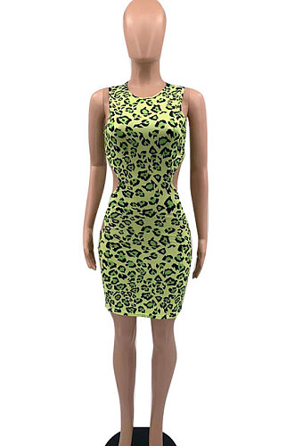 Trendy Printing Sexy Hole Mini Dress KKY8022
