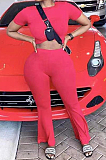 Euramerican Women Sport Package Buttocks Pure Color Two-Piece PQ8015