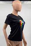 Casual Fashion Lip Printing T Shirts MLM9056