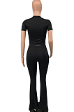 Euramerican Women Sport Package Buttocks Pure Color Two-Piece PQ8015