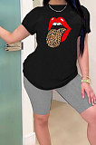 Casual Fashion Lip Printing T Shirts MLM9056