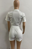 Trendy Casual Short Sleeve Zipper Shorts Sets AYM5018