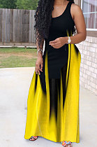 Sexy Trendy Printing Simple Giant Swing Long Dress AMW8313