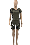 Women Cultivate One's Morality  Positioning Pythons Grain Zipper Two-Piece PQ8034