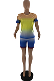 Casual Gradient Positioning Print Sports Sets S6273