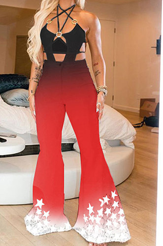 Personality Gradual Change Sexy Stars Flare Leg Casual Jumpsuit  AYL2045