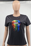 Casual Fashion Lip Printing T Shirts MLM9056