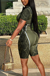 Women Cultivate One's Morality  Positioning Pythons Grain Zipper Two-Piece PQ8034