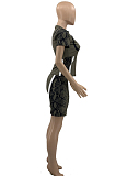 Women Cultivate One's Morality  Positioning Pythons Grain Zipper Two-Piece PQ8034