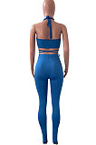 Halter Neck Bind Tight Pure Color Pants Sets NK236