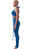Halter Neck Bind Tight Pure Color Pants Sets NK236