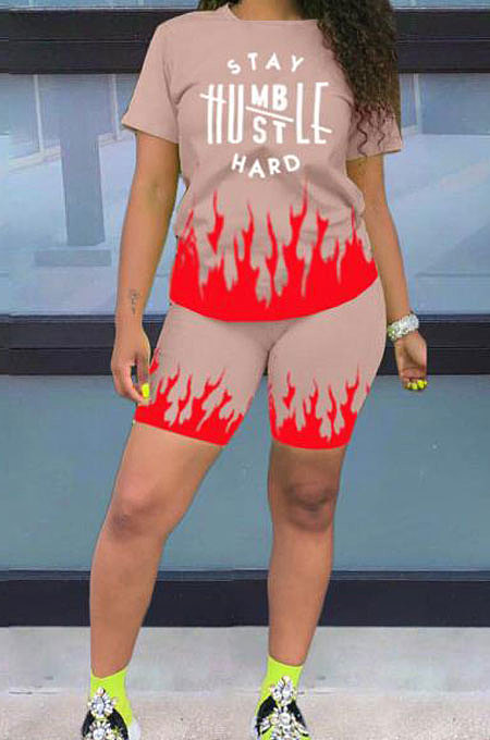 Fashion Printing Loose Casual Sport Shorts Sets AMN8006