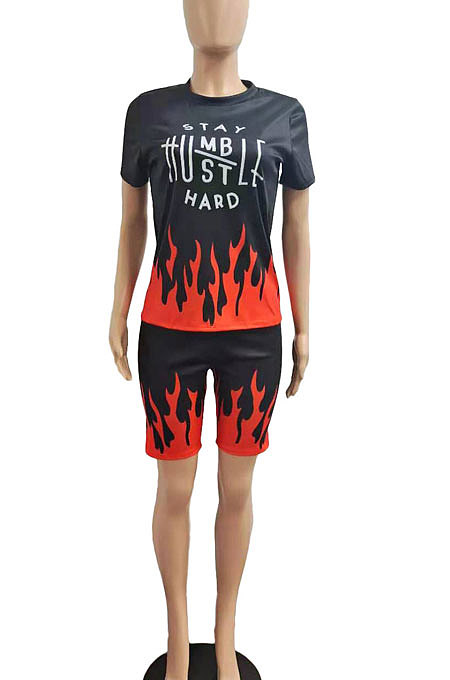 Fashion Printing Loose Casual Sport Shorts Sets AMN8006