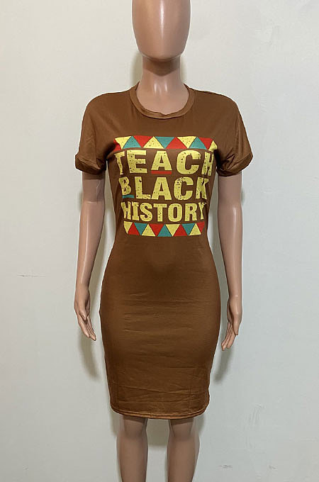 Trendy Sexy Casual Printing Short Sleeve Mini Dress GHH010