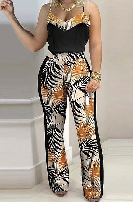 Digital Printing Gallus Sleeveless Trendy Casual Pants Sets SMX2022