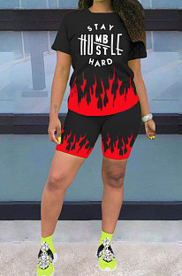 Fashion Printing Loose Casual Sport Shorts Sets AMN8006