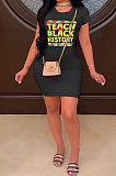 Trendy Sexy Casual Printing Short Sleeve Mini Dress GHH010