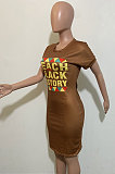 Trendy Sexy Casual Printing Short Sleeve Mini Dress GHH010